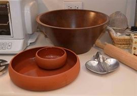 Chip & Dip Bowl, Wood Salad Bowl