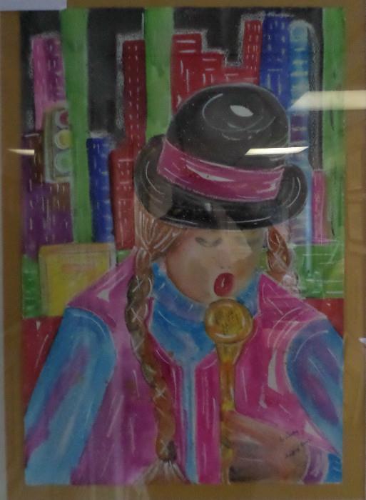 Original painting by Jo Lackey, one in her series of Stoplight Jazz