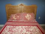Charming Pine bed (headboard, foot board, rails & mattress/boxsprings)