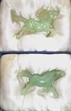 Lovely pair of carved jade horses (in original box) purchased in China many years ago