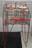 vintage Lance Crackers display unit with 2 large vintage glass Lance Containers