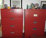 cool red tall filing cabinets