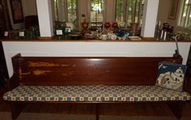 one of the two vintage church pews - this one has sold, but we still have one more available