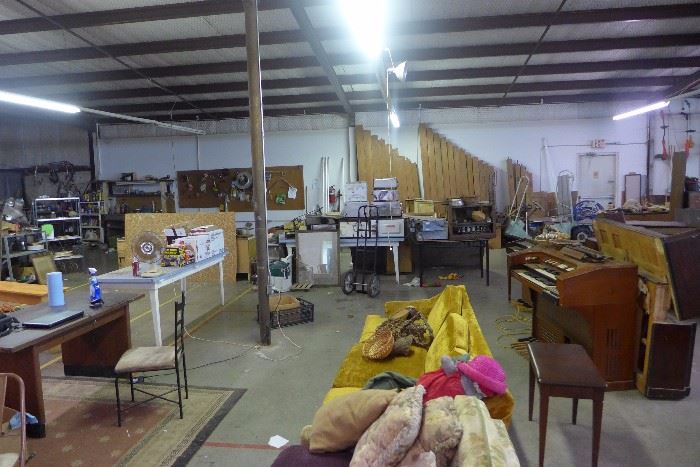 This is a wide shot showing some of the items as they were found in this warehouse.  Not all items shown will be in the sales.  PLEASE check back often for more better photos.