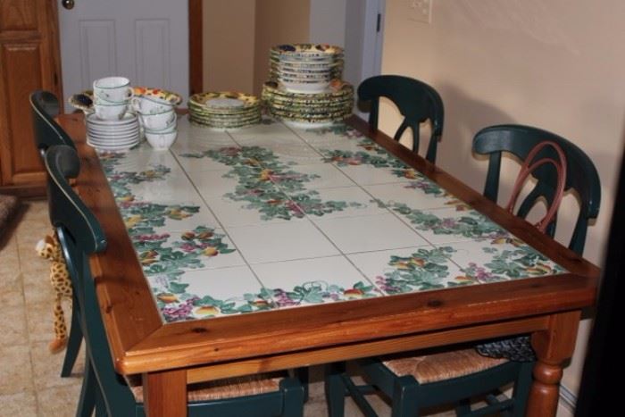 Tile Top Table with 4 Chairs