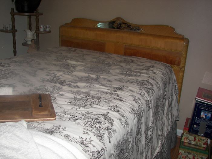 full bed with head board, foot board and side rails