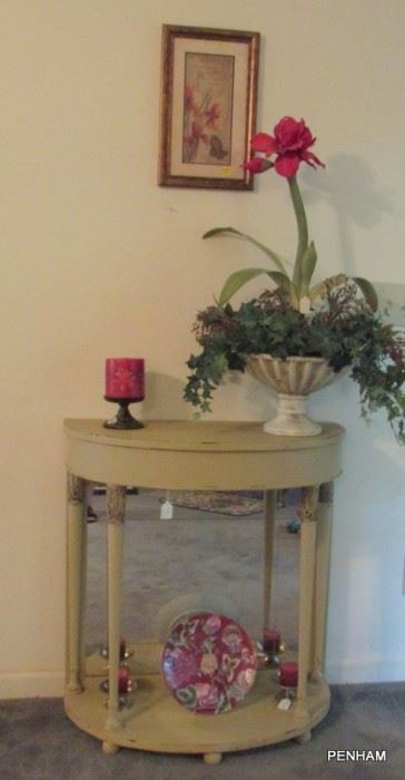 Beautiful hall table has been repainted with chalk paint and looks great! Come take another look.