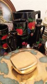 Cherry patterned coffee set