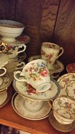 various cups and saucers all over the world marked by makers