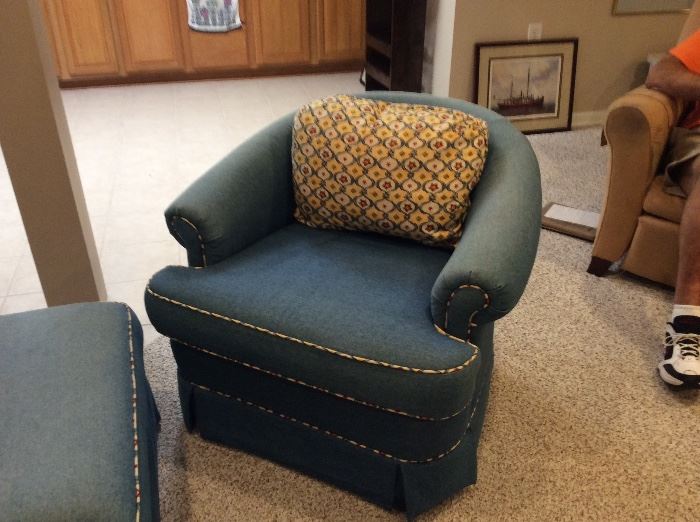 LOVELY SIDE CHAIR AND OTTOMAN