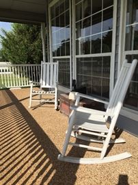 Country Porch White Wooden Rockers