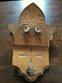 Carved wood Victorian furniture detail