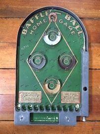 1931Baffle Ball pinball arcade game (by D. Gottlieb)  in original condition, green painted wood back