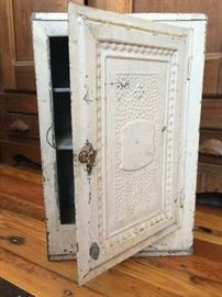 Antique metal pie cabinet