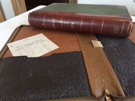 1912 Ledger book, old leather folder