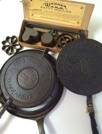 Alfred Andersen Krumkake Iron and Wagner Rosette molds