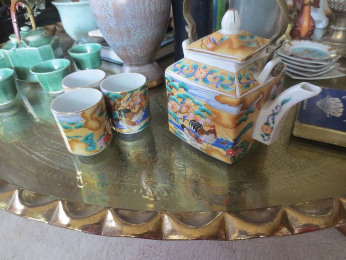 Asian painted tea set