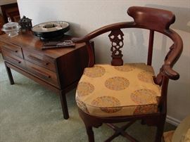 Beautiful koa wood chest and corner chair