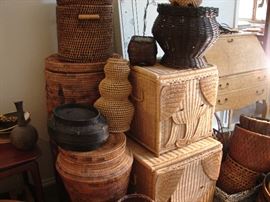 A view of some of the many baskets
