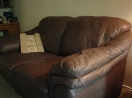 Leather loveseat. Chair not shown.