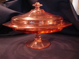 An unusual Depression footed compote with cover.