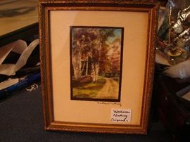 One of two small Wallace Nutting landscapes. Both are small. This one is 2" x 3".