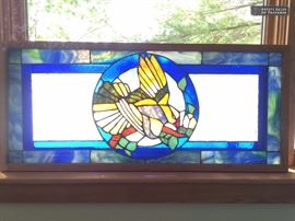 Stained glass parrot