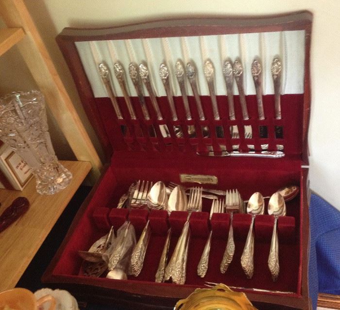 Community Silverplate service for 12.  Lovely Pattern.  Many unusual serving pieces.