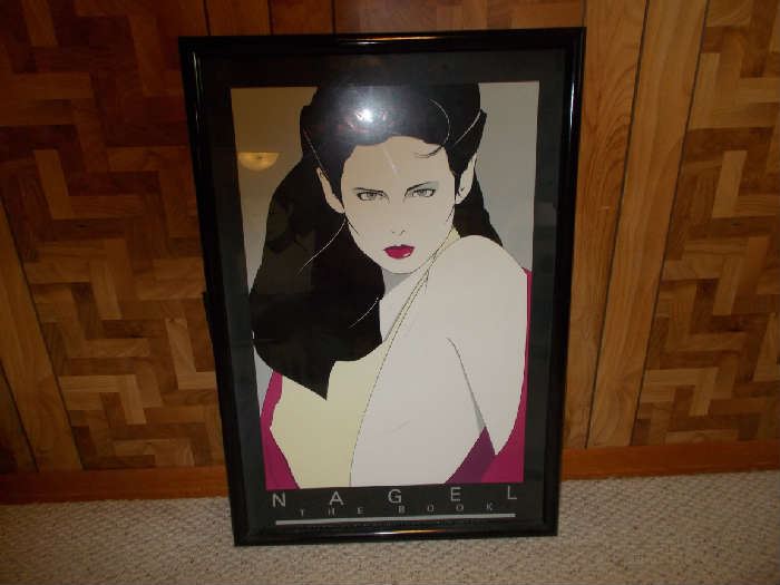 Framed NAGEL Print - The Book - 1981 Mirage Editions Inc. - Published by Mirage Editions - Santa Monica - 38.5" Tall; 25.5" Wide