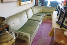 Amazing Velvet Mid Century Curved Sofa - excellent condition