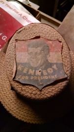 VINTAGE JFK  POLITICAL STRAW HAT 