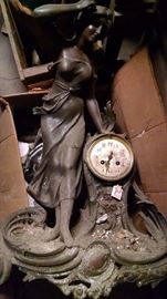 CAST METAL STATUE CLOCK