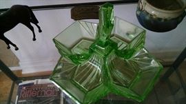 **ART DECO**  DEPRESSION GLASS DISH 