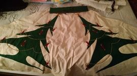 **AWESOME*** VINTAGE 50S FELT SWING CHRSITMAS TREE SKIRT W/ BELT