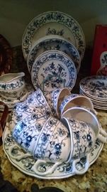 **BEAUTIFUL** BLUE/ WHT FLORAL CHINA SET