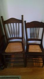 **ANTIQUE** WOOD / CAIN CHAIRS