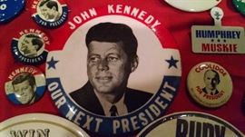 VINTAGE POLITICAL BUTTONS ...JOHN F. KENNEDY