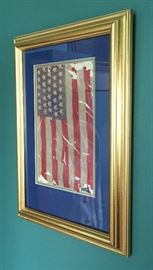 VINTAGE BICYCLE FLAG BEAUTIFUL MAT & FRAME