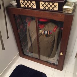 SINO RUSSIAN WAR JAPANESE ARMY UNIFORM JACKET & 2  PHOTOS FRAMED