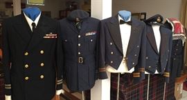 WWII ROYAL AIR FORCE UNIFORMS AND A WWII ITALIAN AIR FORCE PILOT UNIFORM & FLAG