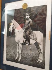 WWII HIROHITO RIDING ON HORSEBACK ORIGINAL PHOTO IMAGE 