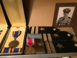 WWII 1947 NAMED:  LT. JAMES LAMIRE US NAVY PILOT. VETERANS PERSONAL COLLECTION INCLUDES MEDALS, PAPERS, 3 UNIFORMS & 3 TRUNKS