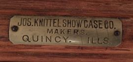 ANTIQUE SHOWCASE BY JOS. KNITTEL SHOW CASE CO. QUINCY, ILLS 