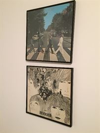 FRAMED BEATLES ALBUMS OF REVOLVER, & ABBEY ROAD