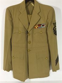 WWII / KOREA US NAVY AVIATION CHIEF NAVY OFFICER 2PC JACKET & HAT
