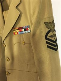 WWII / KOREA US NAVY AVIATION CHIEF NAVY OFFICER 2PC JACKET & HAT