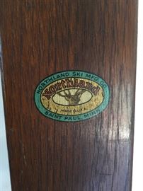 VINTAGE HICKORY SKI'S BY NORTHLAND SKI MFG.COW/SKI BOOTS