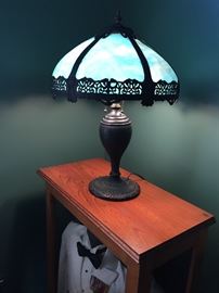 SLAG GLASS TABLE LAMP 