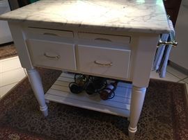 WILLIAM SONOMA ISLAND WITH A MARBLE TOP