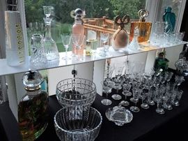 CRYSTAL STEMS, WATERFORD BOWL & FACTICE COLLECTION
